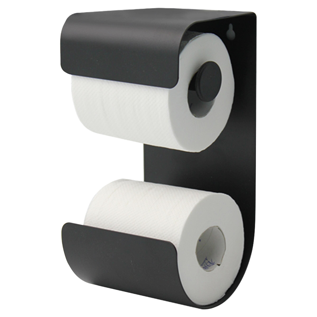 Sealskin Brix toalettpapir- og reserverullholder sort matt