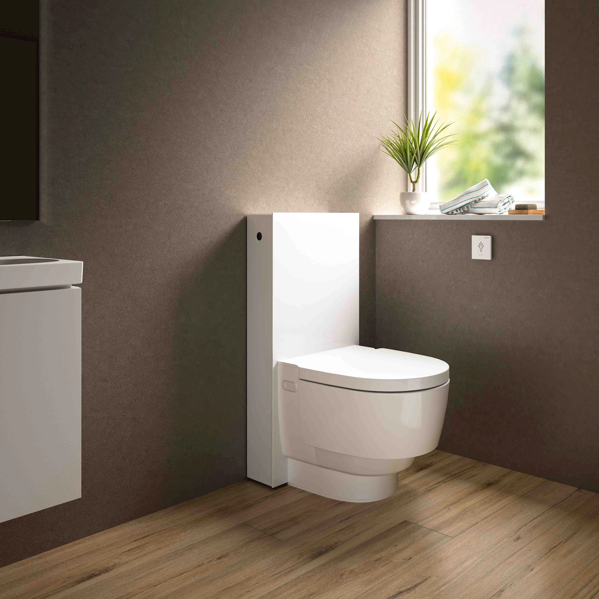 AquaClean Mera Classic gulvstående dusjtoalett m/utenpåliggende sisterne, hvit